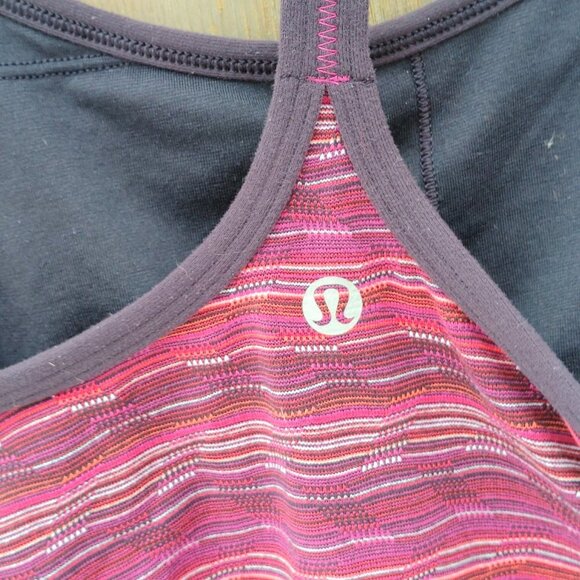 Lululemon Power Y Tank Luon Women's Size 6 Space Dye Twist Regal Plum Alarming/ - Picture 3 of 6